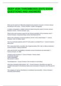 DEEP VEIN THROMBOSIS &lpar;DVT&rpar; EXAM QUESTIONS AND ANSWERS