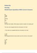 Maternity Nursing NCLEX Exam Questions With Correct Answers 