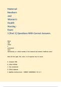 Maternal-Newborn and Women-s Health Nursing - Exam 1 -Part 1- Questions With Correct Answers