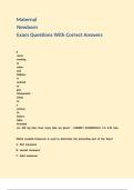 Maternal Newborn Exam Questions With Correct Answers &comma;