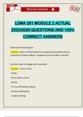 PACKAGE DEAL&colon;&colon;&colon; LOMA 291 MODULE 1&comma;2&comma;3&comma;4 & FINAL ACTUAL 2025&sol;2026 Q&A 100&percnt; PASS
