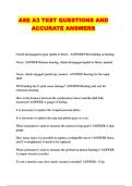ASE A3 TEST QUESTIONS AND ACCURATE ANSWERS