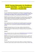 NR599 Nursing Informatics for Healthcare Leaders 2025&sol;2026 &ndash; Verified Questions & Rationales &vert; Chamberlain