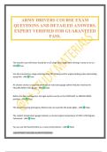 ARMY DRIVERS COURSE EXAM QUESTIONS AND DETAILED ANSWERS&period; EXPERT VERIFIED FOR GUARANTEED PASS&period;