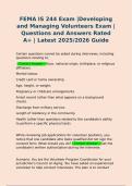 FEMA IS 244 Exam &vert;Developing and Managing Volunteers Exam &vert; Questions and Answers Rated A&plus; &vert; Latest 2025&sol;2026 Guide