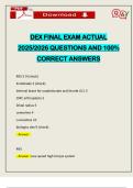 DEX FINAL EXAM ACTUAL 2025&sol;2026 QUESTIONS AND 100&percnt; CORRECT ANSWERS