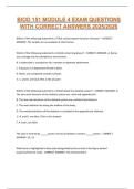 BIOD 151 MODULE 4 EXAM QUESTIONS WITH CORRECT ANSWERS 2025&sol;2026