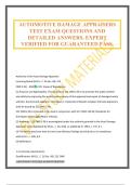 AUTOMOTIVE DAMAGE APPRAISERS TEST EXAM QUESTIONS AND DETAILED ANSWERS&period; EXPERT VERIFIED FOR GUARANTEED PASS&period;