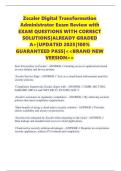 Zscaler Digital Transformation Administrator Exam Review with EXAM QUESTIONS WITH CORRECT SOLUTIONS&vert;ALREADY GRADED A&plus;&vert;UPDATED 2025&vert;100&percnt; GUARANTEED PASS&vert;<<BRAND NEW VERSION>>