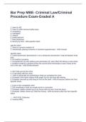 Bar Prep MBE- Criminal Law Criminal Procedure Exam-Graded A-