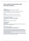 Intro to Bar Prep Final Exam with Accurate Solutions