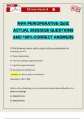NIFA PERIOPERATIVE QUIZ ACTUAL 2025&sol;2026 QUESTIONS AND 100&percnt; CORRECT ANSWERS