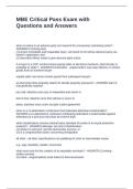 MBE Critical Pass Exam with Questions and Answers