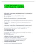 HYPERTENSION-DVT EXAM QUESTIONS AND ANSWERS