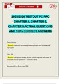 2025&sol;2026 TESTOUT PC PRO CHAPTER 1&comma; CHAPTER 3&comma; CHAPTER 5 ACTUAL QUESTIONS AND 100&percnt; CORRECT ANSWERS