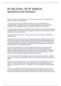 NY Bar Exam All NY Subjects Questions and Answers