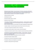 PEARSON - DVT &ndash; MODULE EXAM QUESTIONS AND ANSWERS