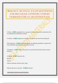 BIOLOGY 181 FINAL EXAM QUESTIONS AND DETAILED ANSWERS&period; EXPERT VERIFIED FOR GUARANTEED PASS&period;