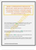 BODY COMPOSITION PROGRAM&sol; MILITARY APPEARANCE PROGRAM EXAM QUESTIONS AND DETAILED ANSWERS&period; EXPERT VERIFIED FOR GUARANTEED PASS&period;