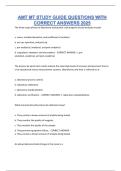 AMT MT STUDY GUIDE QUESTIONS WITH CORRECT ANSWERS 2025