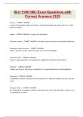 Biol 1108 KSU Exam Questions with Correct Answers 2025