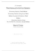 TEST BANK FOR THE TRIOLA STATISTICS SERIES&colon; Elementary Statistics&comma; Tenth Edition&semi; Elementary Statistics Using Excel&comma; Third Edition&semi; Essentials Of Statistics&comma; Third Edition And Elementary Statistics Using The Ti-83&sol;84 Plus Calculator&comma; Second Edition