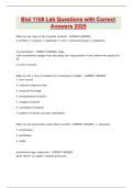 Biol 1108 Lab Questions with Correct Answers 2025