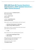NSG 460 Exam &num;6 Trauma Questions And Answers &vert; 2026 Updated Solutions &vert; 100&percnt; Correct Answers