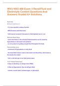 WVU NSG 460 Exam 3 Renal&sol;Fluid and Electrolyte Content Questions And Answers Graded A&plus; Solutions