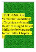 Test Bank&colon; Varcarolis' Foundations of Psychiatric-Mental Health Nursing&colon; A Clinical Approach&comma; 9th Edition &lpar;Complete Chapters 1-36&rpar;