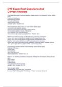 DVT Exam Real Questions And Correct Answers
