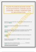 WASTE WATER D LICENSE STUDY EXAM QUESTIONS AND DETAILED ANSWERS&period; EXPERT VERIFIED FOR GUARANTEED PASS&period;