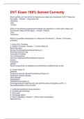 DVT Exam 100&percnt; Solved Correctly