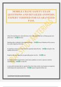 MOBILE CRANE SAFETY EXAM QUESTIONS AND DETAILED ANSWERS&period; EXPERT VERIFIED FOR GUARANTEED PASS&period;
