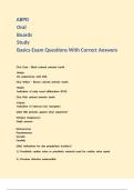 ABPD Oral Boards Study Basics Exam Questions With Correct Answers