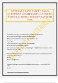 GENERAL CRANE SAFETY EXAM QUESTIONS AND DETAILED ANSWERS&period; EXPERT VERIFIED FOR GUARANTEED PASS&period;