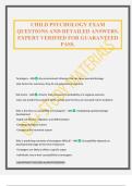 CHILD PSYCHOLOGY EXAM QUESTIONS AND DETAILED ANSWERS&period; EXPERT VERIFIED FOR GUARANTEED PASS&period;