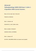 Advanced Pathophysiology NURS 5350 Exam 1 Units 1-4 Questions With Correct Answers 