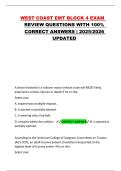 WEST COAST EMT BLOCK 4 EXAM REVIEW QUESTIONS WITH 100&percnt; CORRECT ANSWERS &vert; 2025&sol;2026 UPDATED