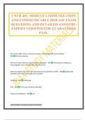 CNUR 401&colon; MODULE 6 IMMUNIZATION AND COMMUNICABLE DISEASE EXAM QUESTIONS AND DETAILED ANSWERS&period; EXPERT VERIFIED FOR GUARANTEED PASS&period;
