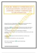 CNUR 401&colon; MODULE 5 EPIDEMIOLOGY EXAM QUESTIONS AND DETAILED ANSWERS&period; EXPERT VERIFIED FOR GUARANTEED PASS&period;