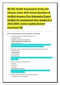 NR 501 Health Assessment Across the Lifespan Exam With Actual Questions & Verified Answers&comma;Plus Rationales&sol;Expert Verified For Guaranteed Pass Graded A&plus;&sol; 2025&sol;2026 &sol;Latest Update&sol;Instant Download Pdf