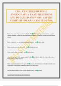 CRA&colon; CERTIFIED RETINAL ANGIOGRAPHY EXAM QUESTIONS AND DETAILED ANSWERS&period; EXPERT VERIFIED FOR GUARANTEED PASS&period;