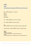 NFDN 2003 Final Review Questions With Correct Answers &comma;