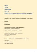 NFDN 2003 MIDTERM STUDY GUIDE QUESTIONS WITH CORRECT ANSWERS
