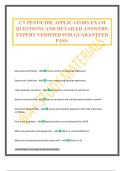 CT PESTICIDE APPLICATORS EXAM QUESTIONS AND DETAILED ANSWERS&period; EXPERT VERIFIED FOR GUARANTEED PASS&period;