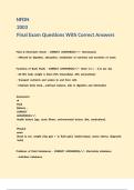 NFDN 2003 Final Exam Questions With Correct Answers