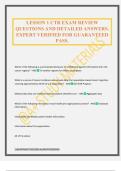 LESSON 1 CTR EXAM REVIEW QUESTIONS AND DETAILED ANSWERS&period; EXPERT VERIFIED FOR GUARANTEED PASS&period;