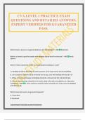 CVA LEVEL 1 PRACTICE EXAM QUESTIONS AND DETAILED ANSWERS&period; EXPERT VERIFIED FOR GUARANTEED PASS&period;