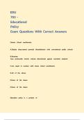 EDU 703 - Educational Policy Exam Questions With Correct Answers